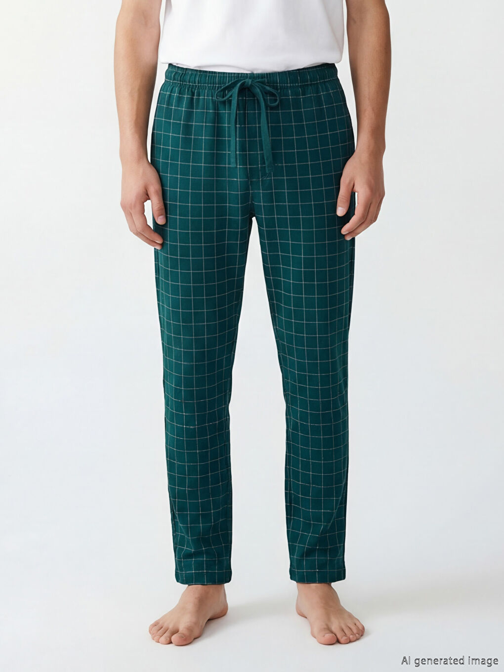 Mavi Standart Kalıp Ekose Erkek Pijama Altı-1