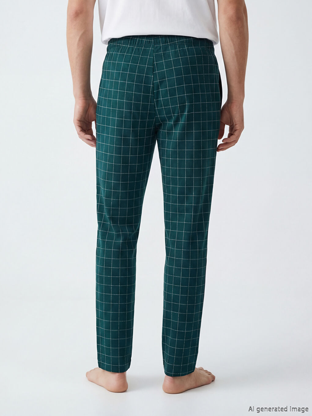 Mavi Standart Kalıp Ekose Erkek Pijama Altı-3