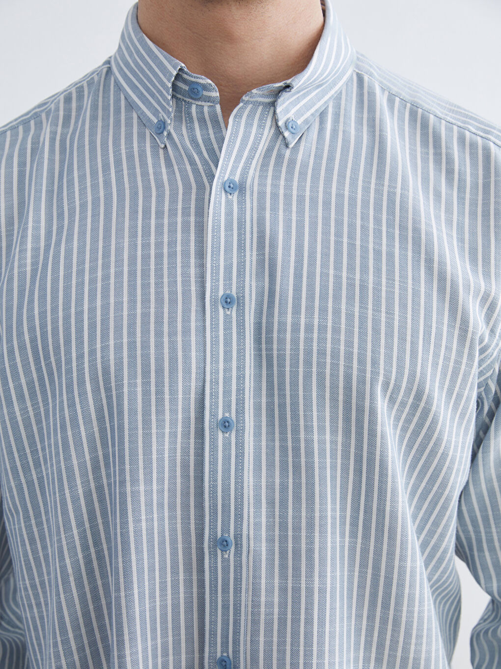 Regular Fit Striped Dobby Men's Shirt-2
