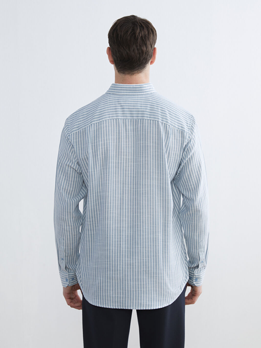 Regular Fit Striped Dobby Men's Shirt-3