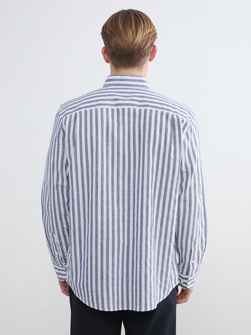 Мужчины Синий Рубашка-3