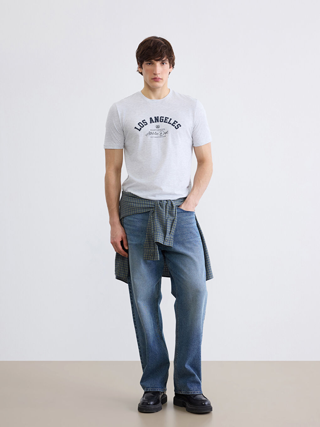 Футболка с круглым вырезом и принтом «Лос-Анджелес» для мужчин-1