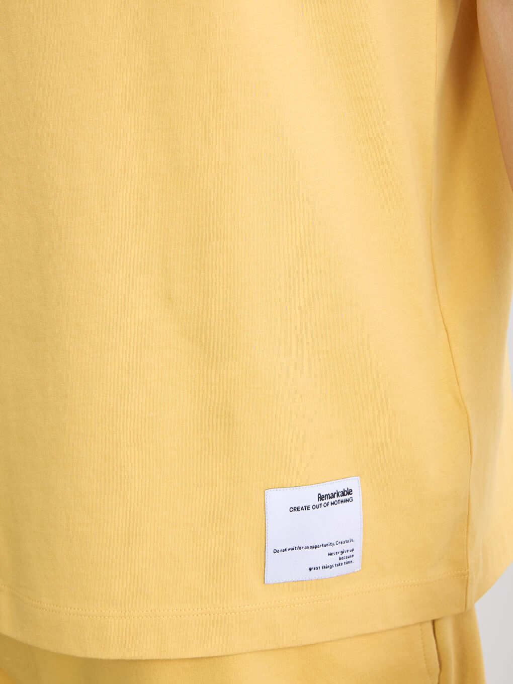 Sarı Bisiklet Yaka Erkek Tişört-2