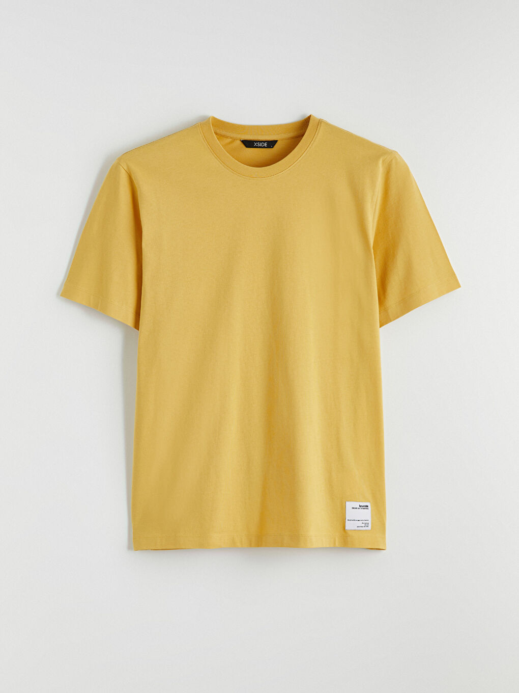 Sarı Bisiklet Yaka Erkek Tişört-4