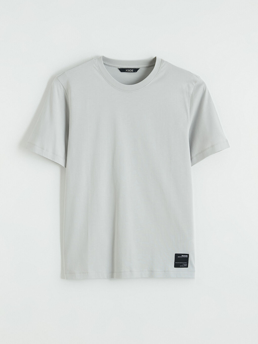 Gri Bisiklet Yaka Erkek Tişört-4