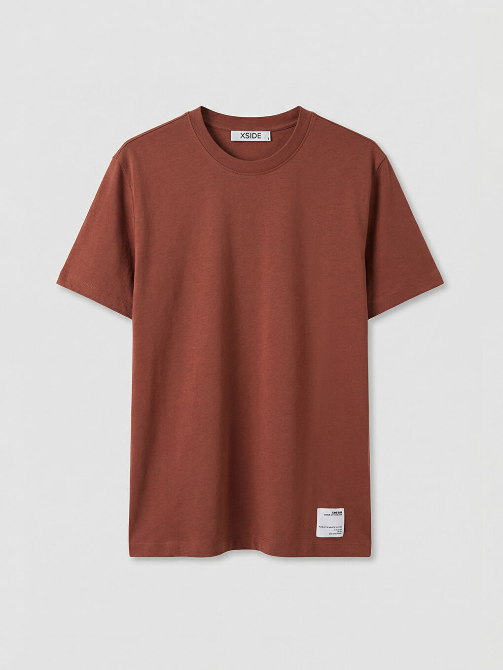 Kahverengi Bisiklet Yaka Erkek Tişört-4