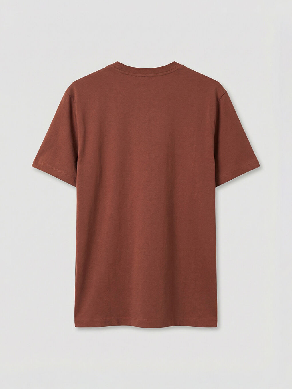 Kahverengi Bisiklet Yaka Erkek Tişört-5