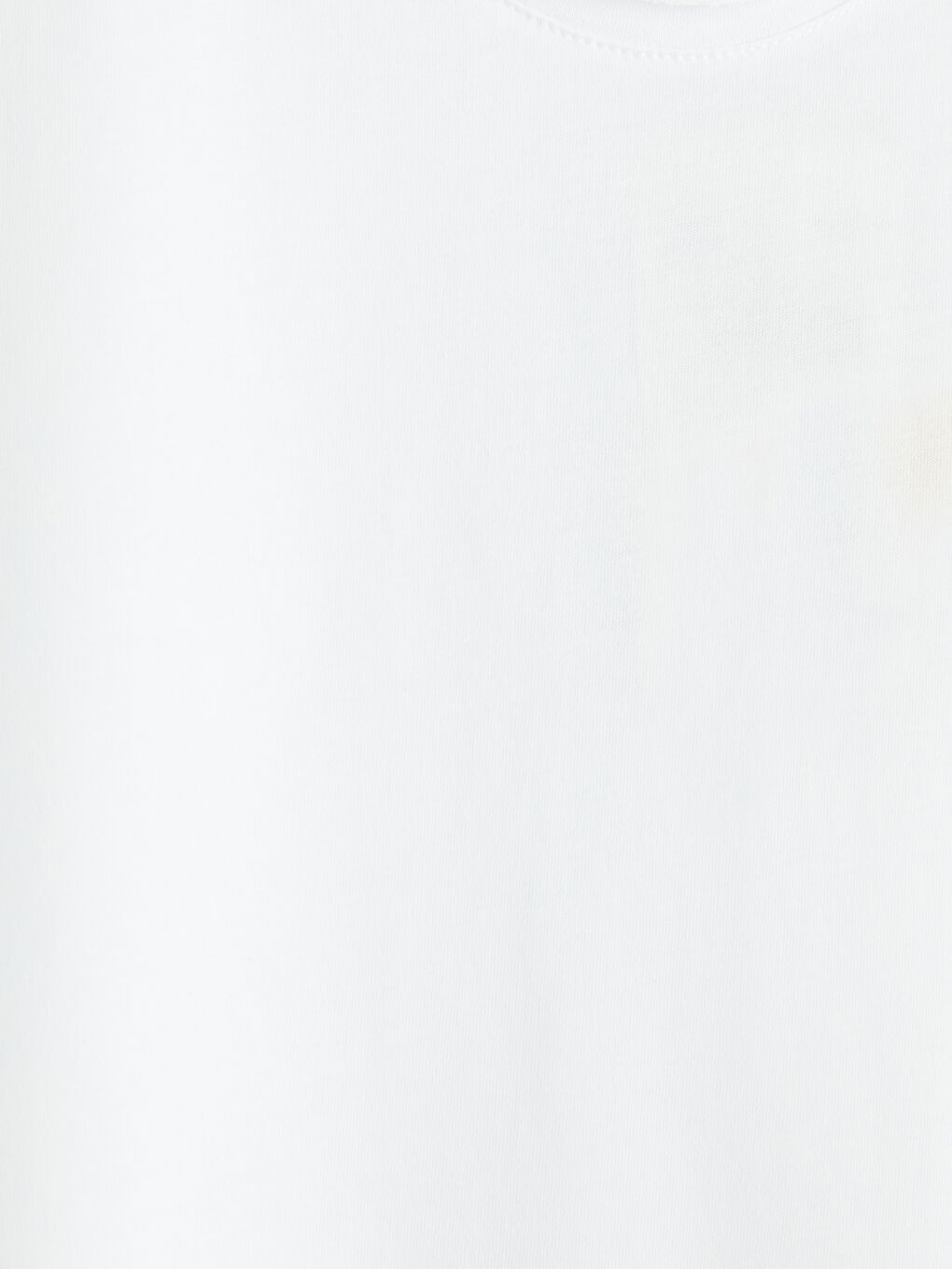 Beyaz Bisiklet Yaka Penye Erkek Kolsuz Tişört-2