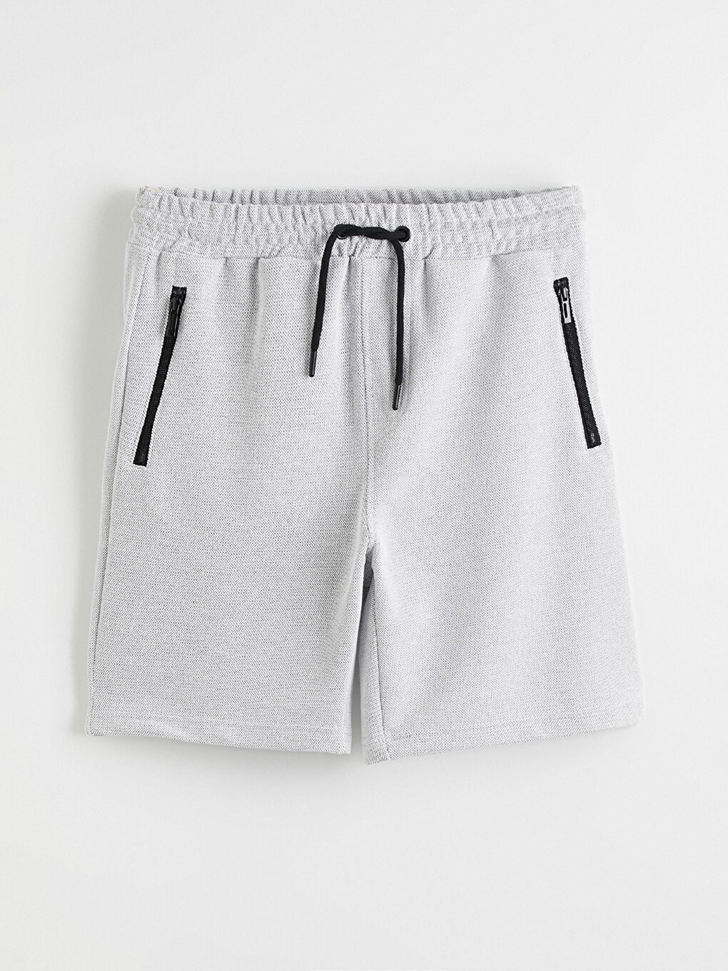 Gri Standart Kalıp Erkek Pike Şort-4