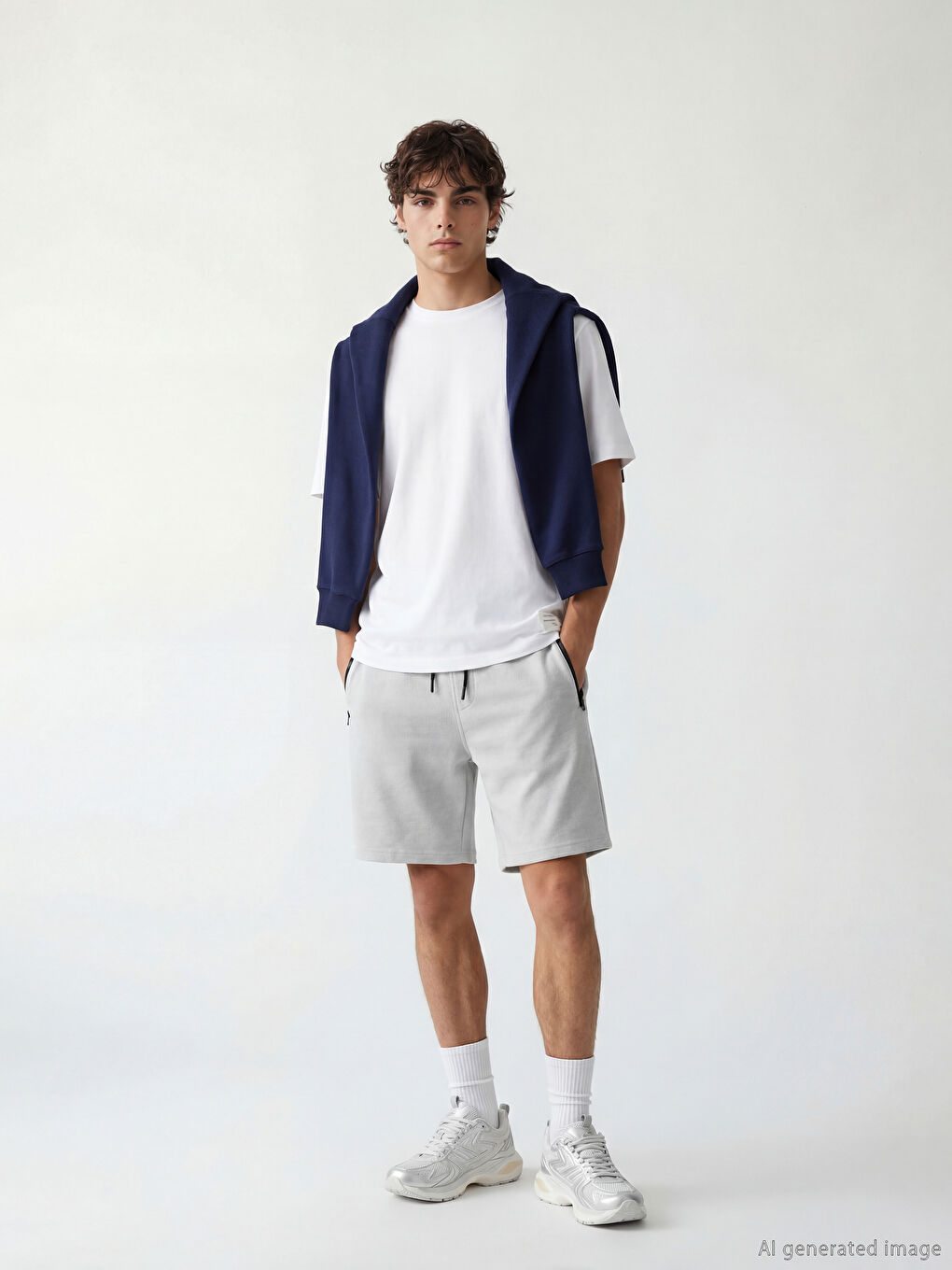 Gri Standart Kalıp Erkek Pike Şort