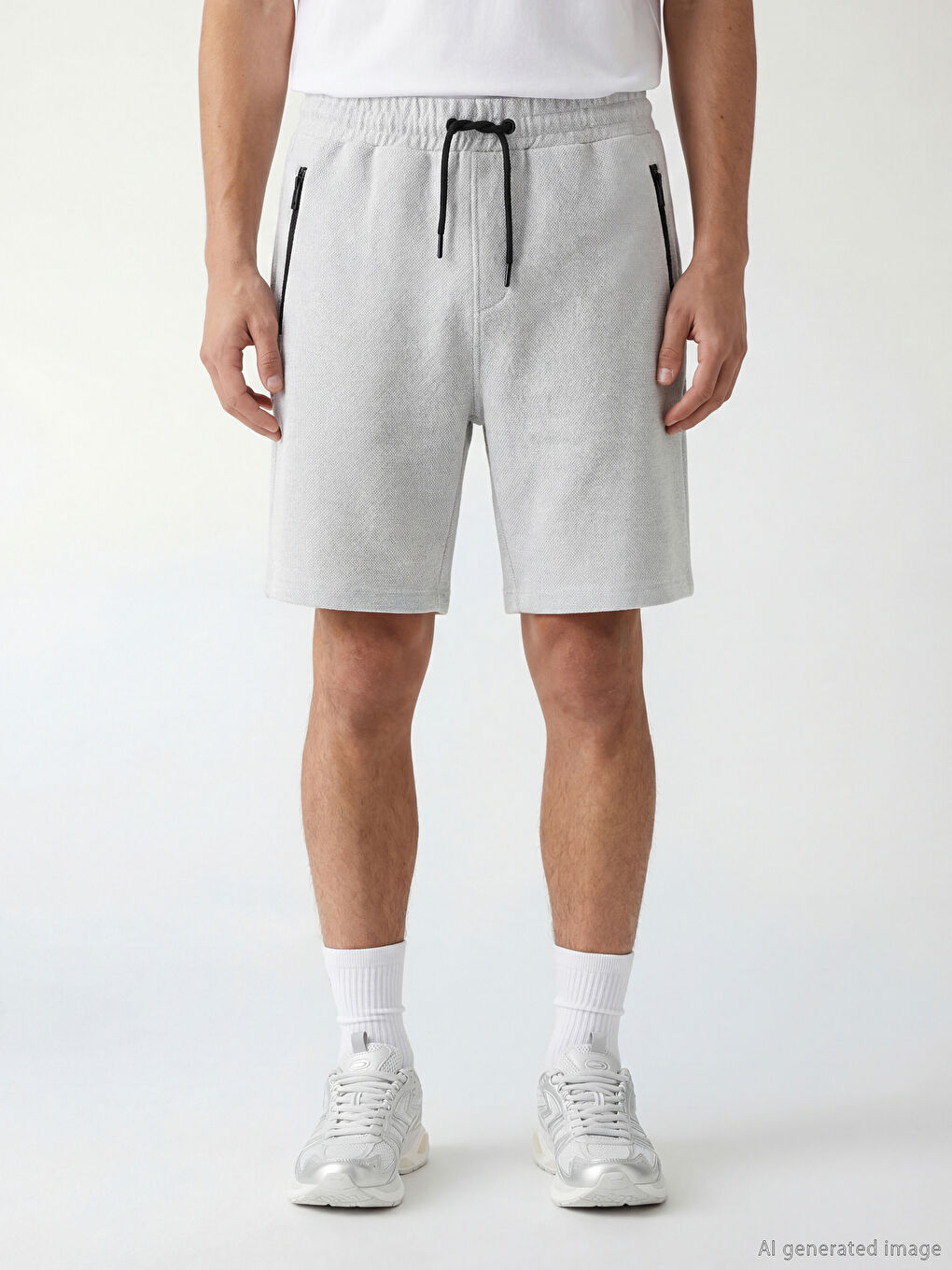 Gri Standart Kalıp Erkek Pike Şort-1