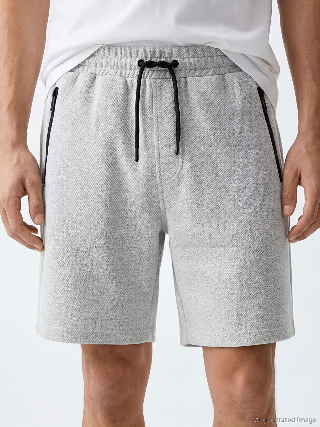 Gri Standart Kalıp Erkek Pike Şort-2