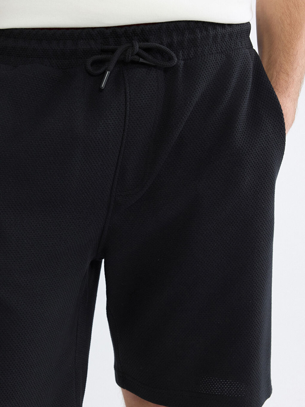 Siyah Standart Kalıp Erkek Şort-2