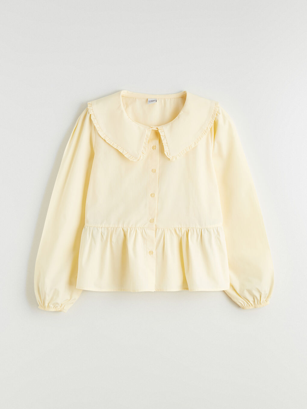Sarı Bebe Yaka Kız Çocuk Gömlek