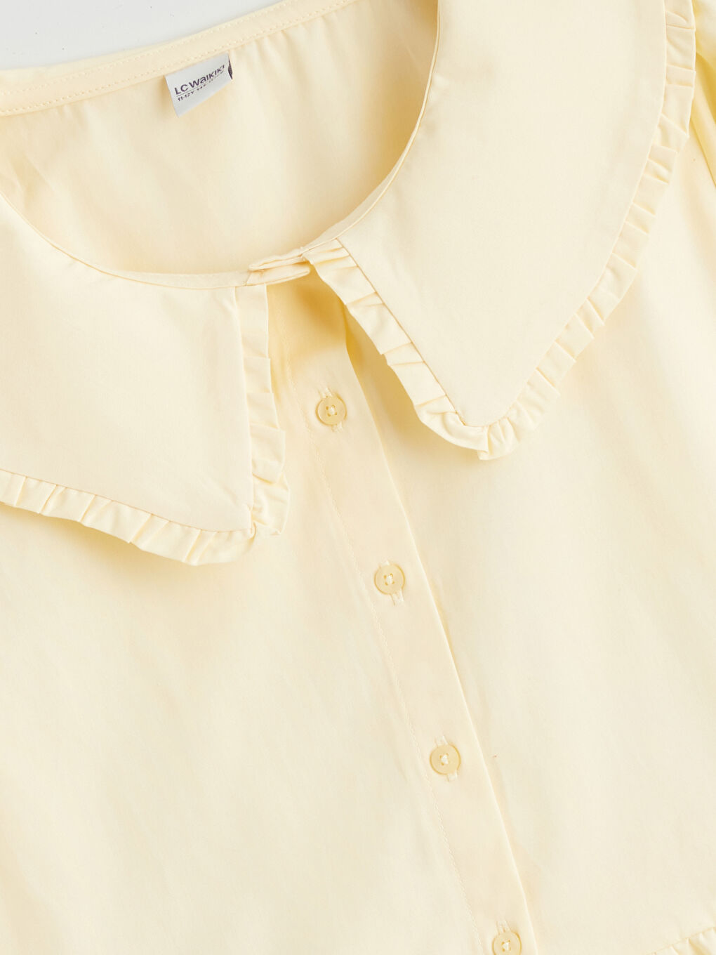 Sarı Bebe Yaka Kız Çocuk Gömlek-1