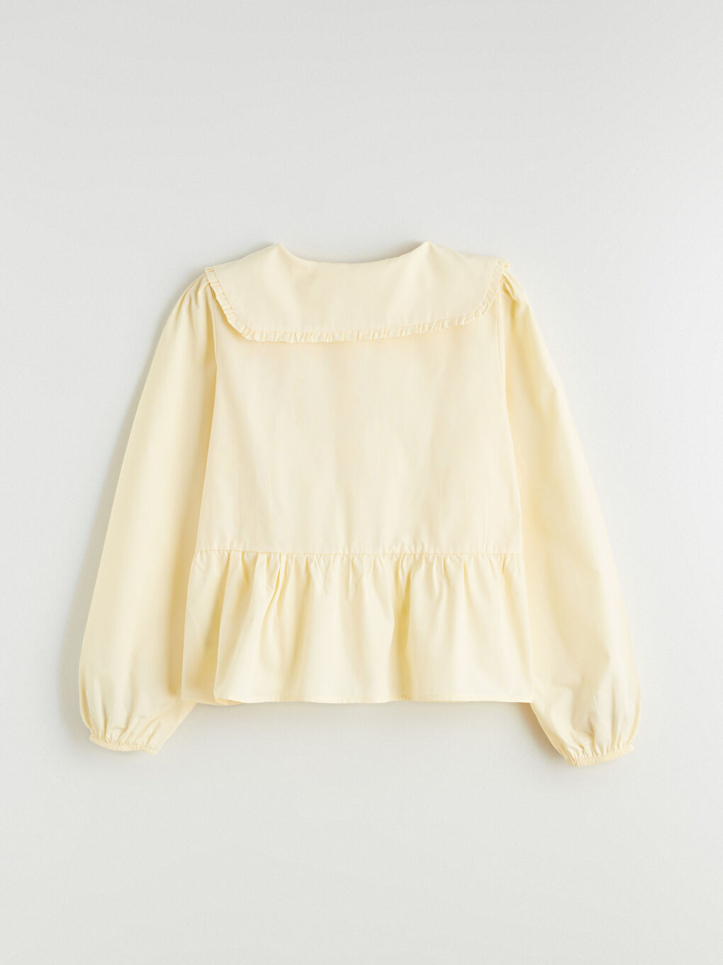 Sarı Bebe Yaka Kız Çocuk Gömlek-2