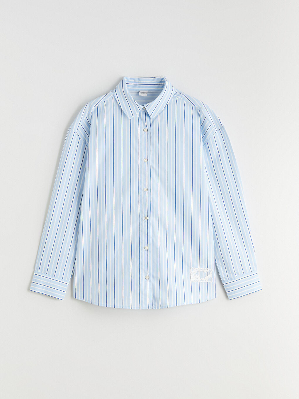 Mavi Çizgili Kız Çocuk Gömlek