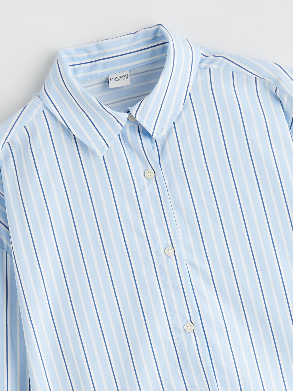 Mavi Çizgili Kız Çocuk Gömlek-1