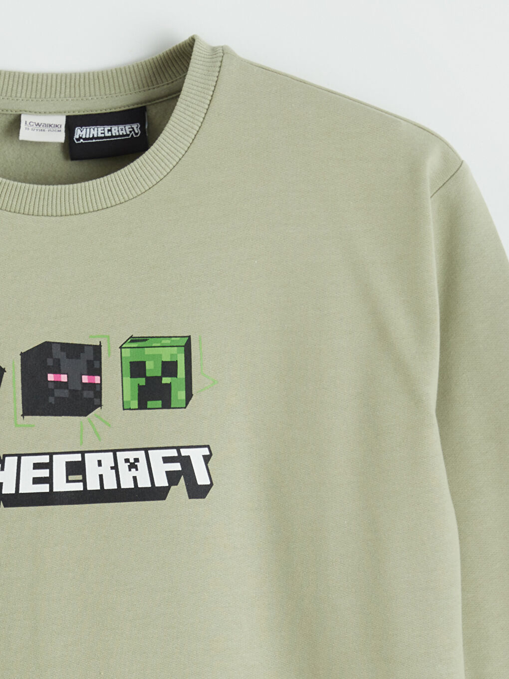 Yeşil Minecraft Baskılı Erkek Çocuk Sweatshirt-2