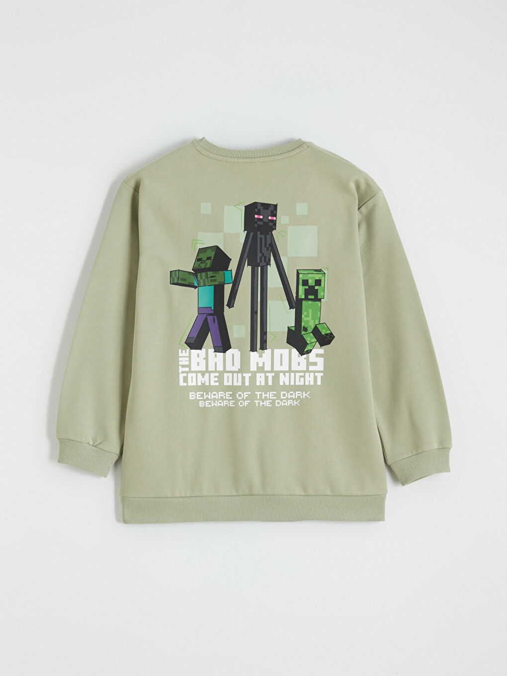 Yeşil Minecraft Baskılı Erkek Çocuk Sweatshirt-3