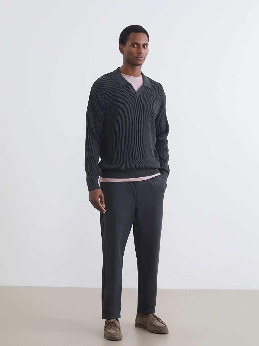 Polo Neck Men's Knitwear Sweater-1