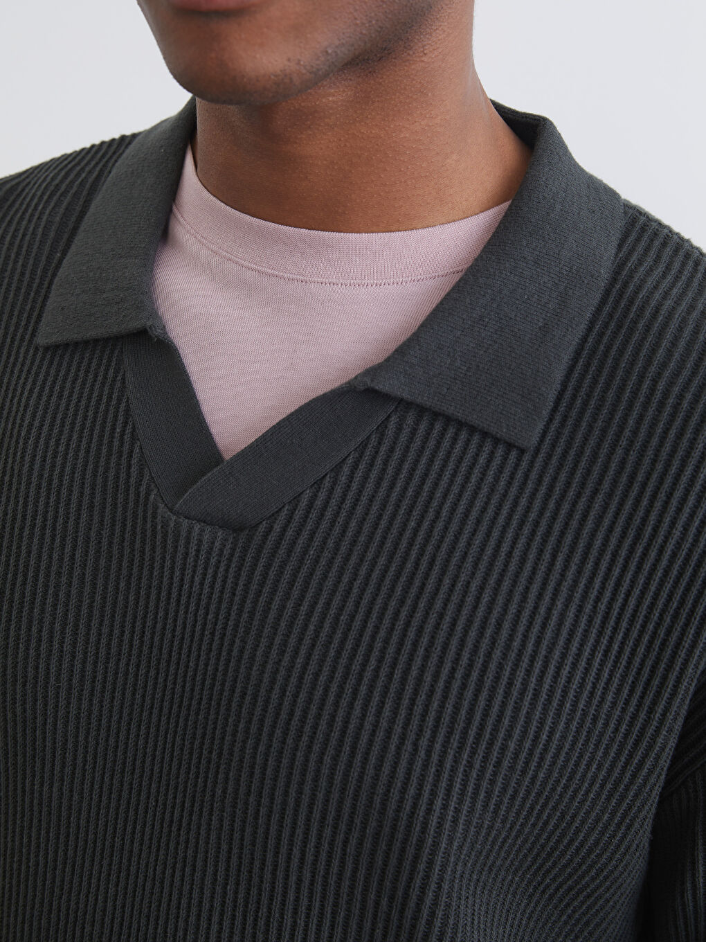 Polo Neck Men's Knitwear Sweater-2