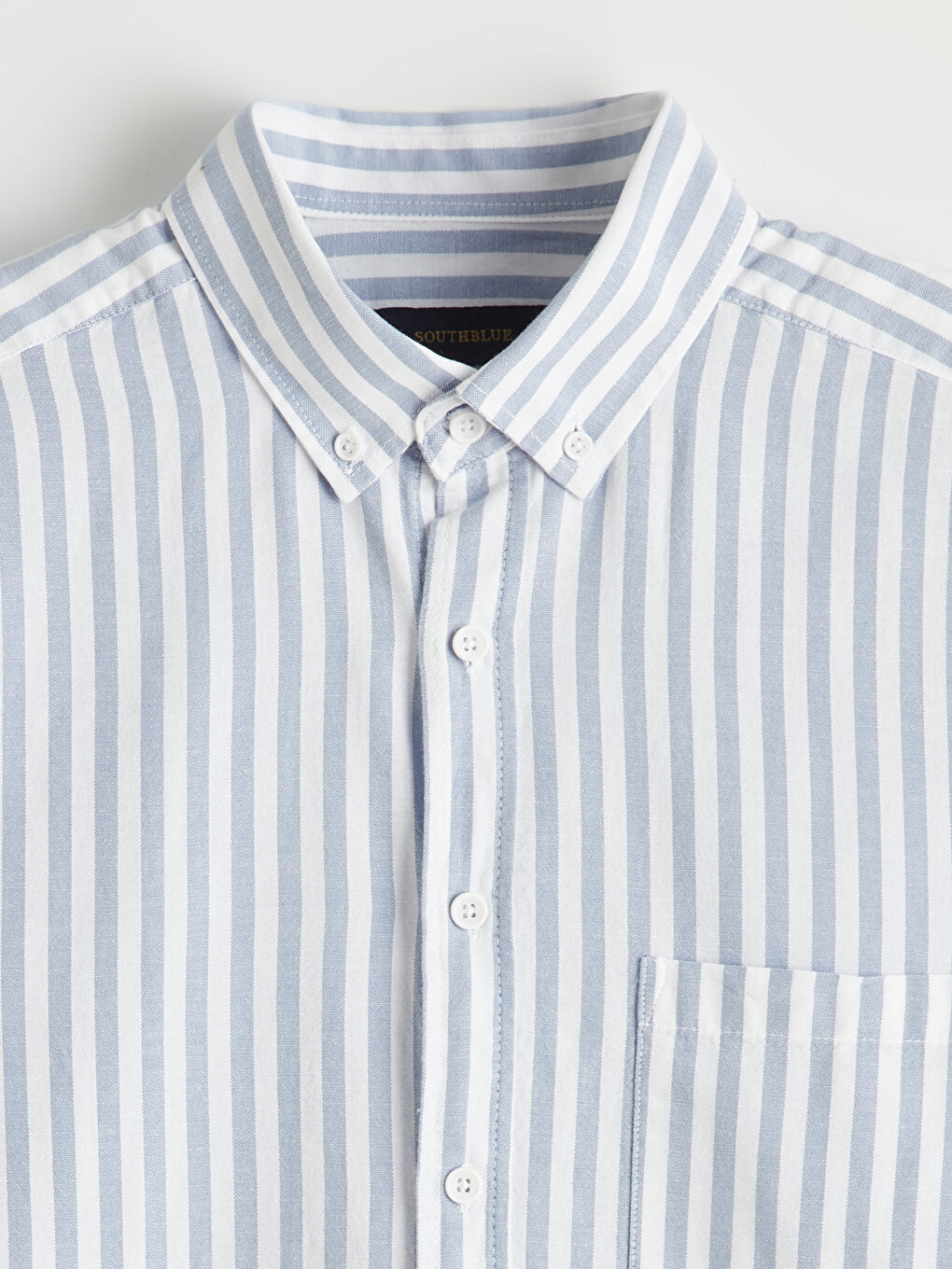 Mavi Regular Fit Çizgili Erkek Gömlek-1
