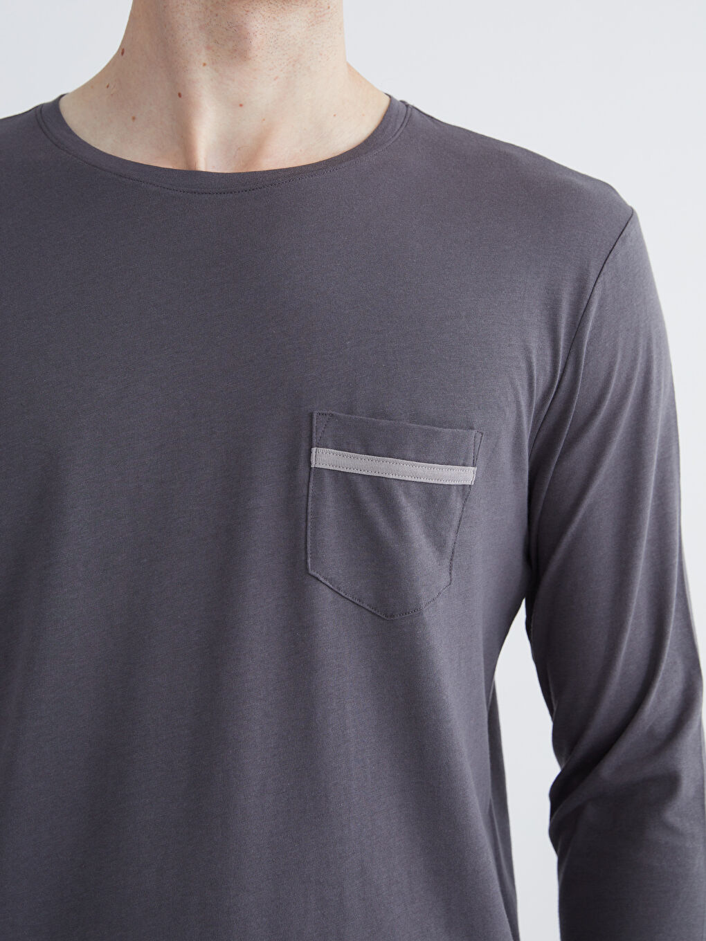 Gri Standart Kalıp Erkek Pijama Takımı-2