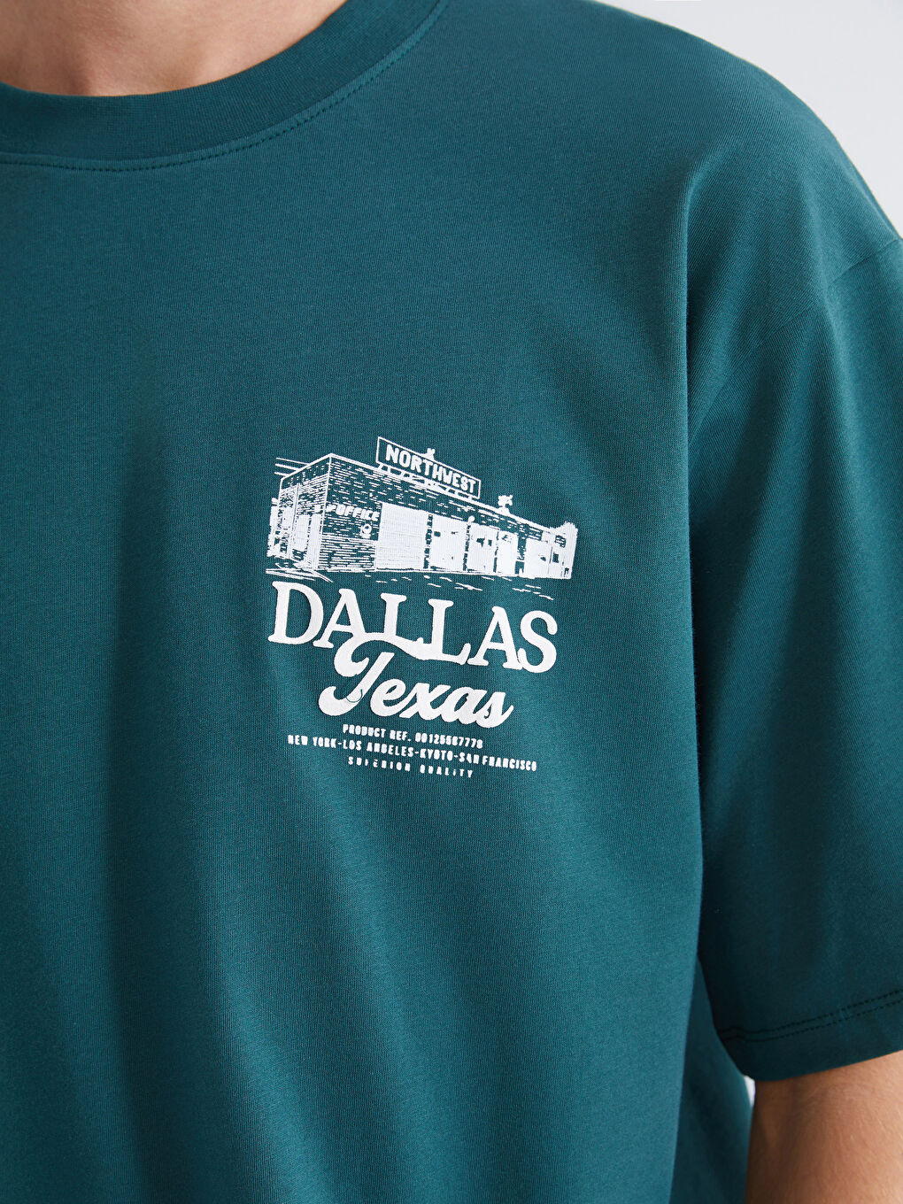 تيشيرت رجالي ياقة دائرية مطبوع جيرسي-2