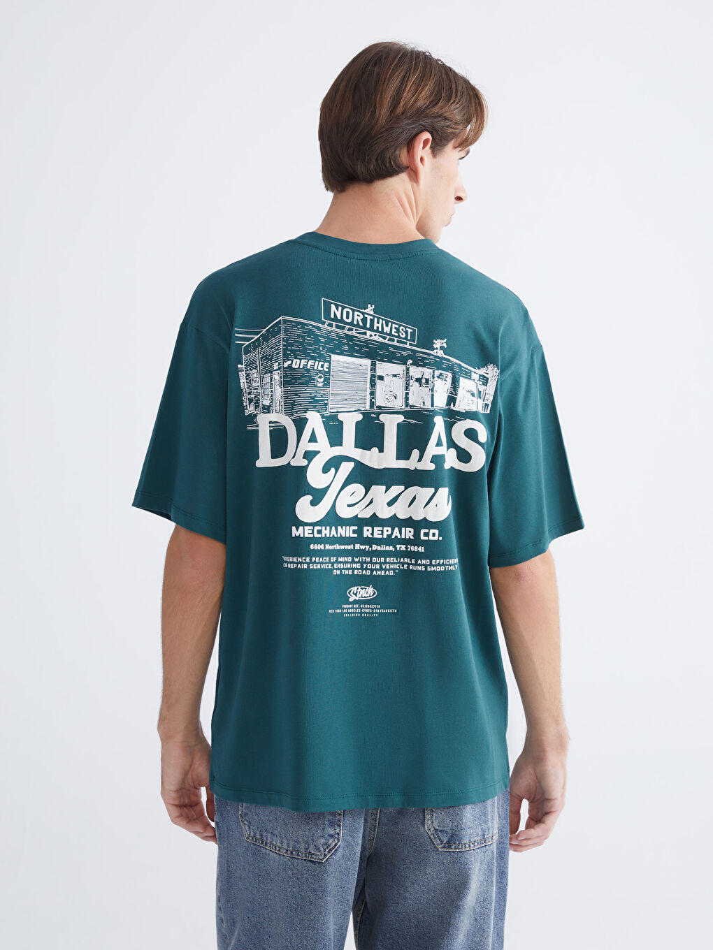 تيشيرت رجالي ياقة دائرية مطبوع جيرسي-3