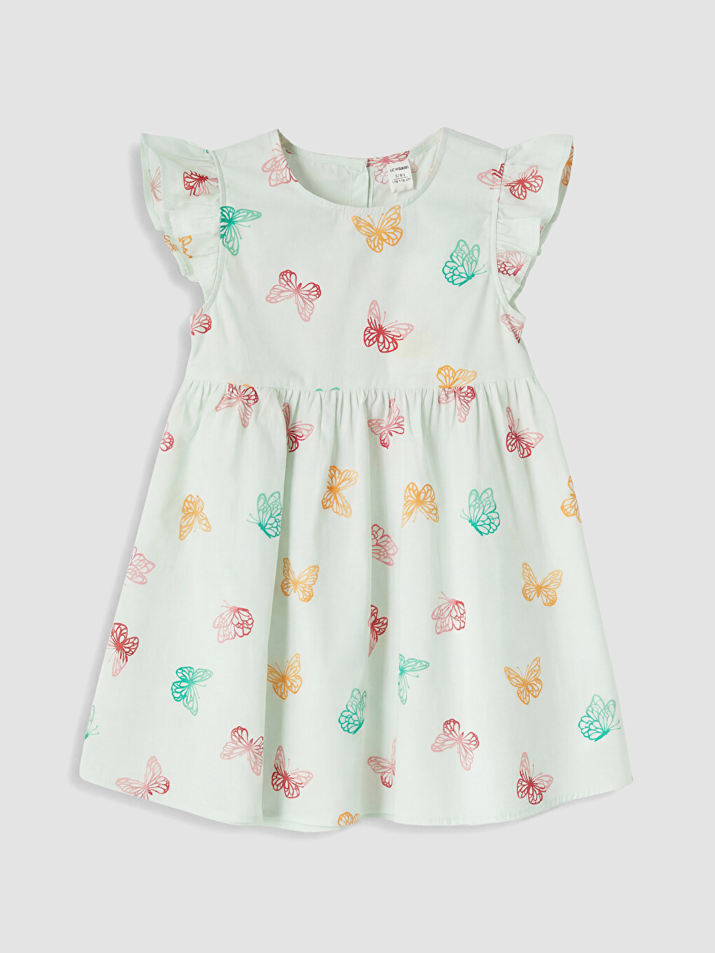 Crew Neck Girls' Poplin Dress