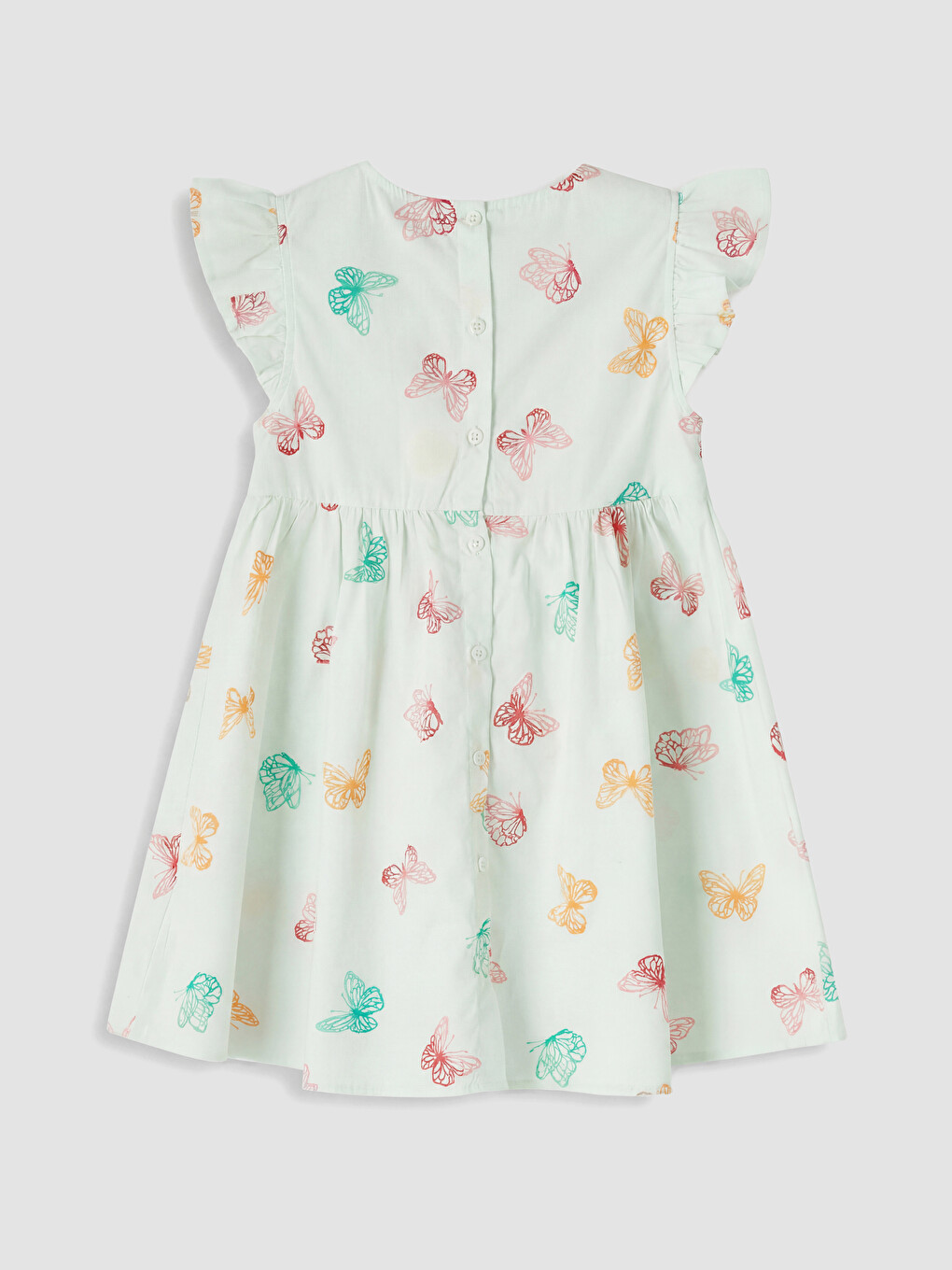 Crew Neck Girls' Poplin Dress-2