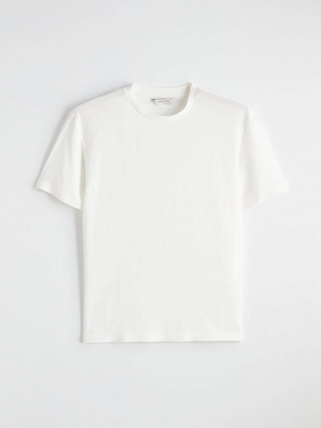 Ekru Bisiklet Yaka Erkek Tişört-4