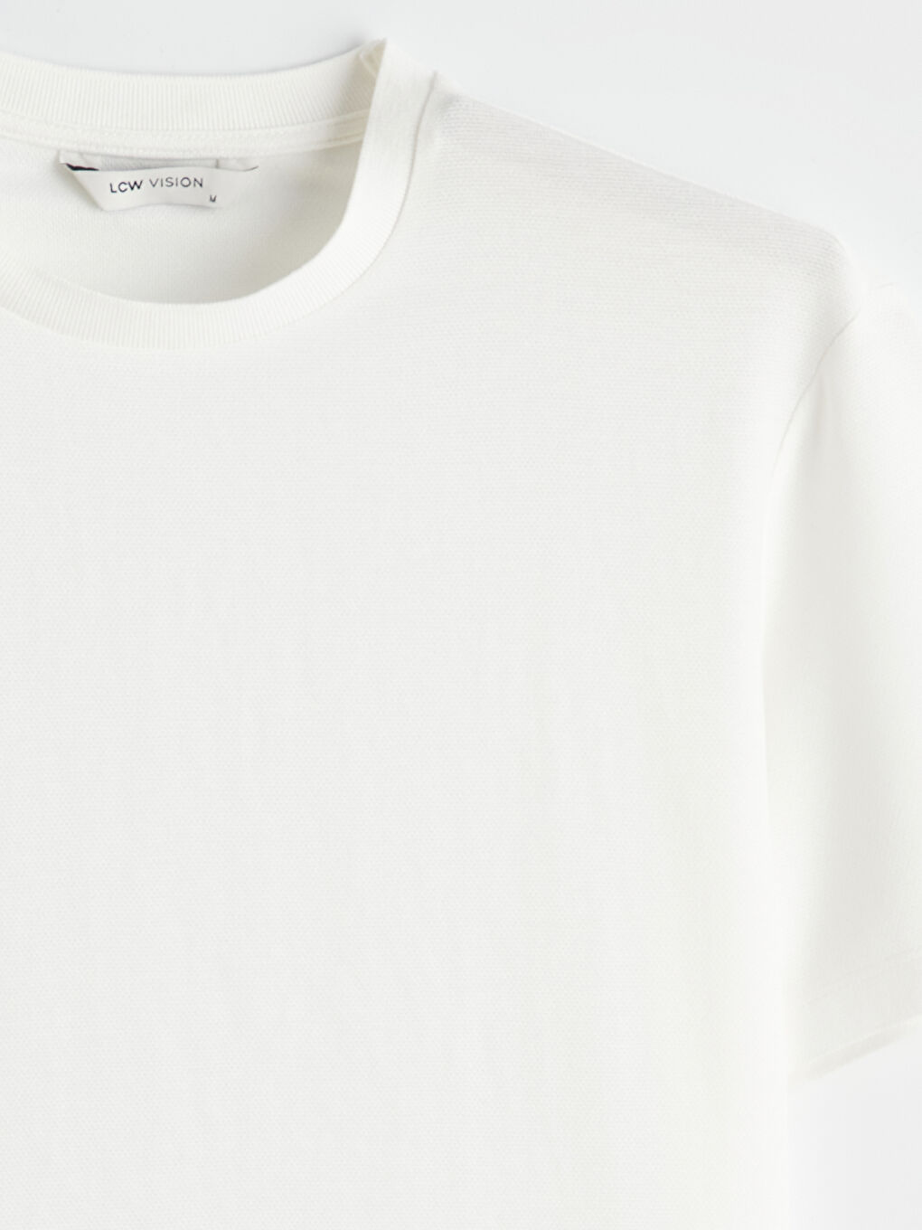 Ekru Bisiklet Yaka Erkek Tişört-5