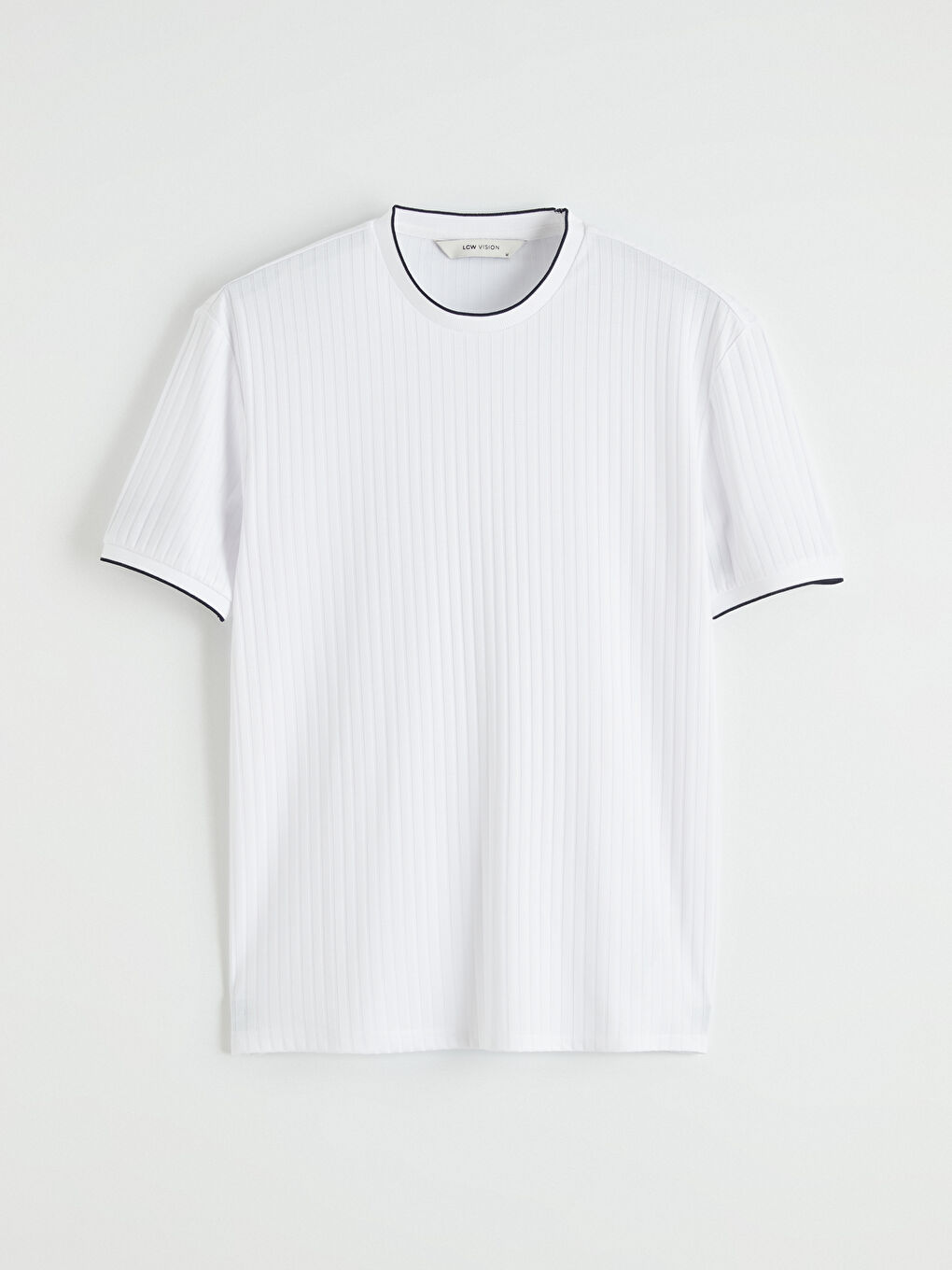 Beyaz Bisiklet Yaka Erkek Tişört