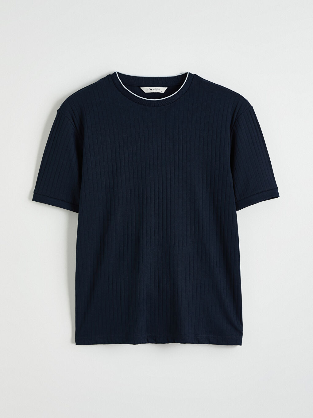 Lacivert Bisiklet Yaka Erkek Tişört