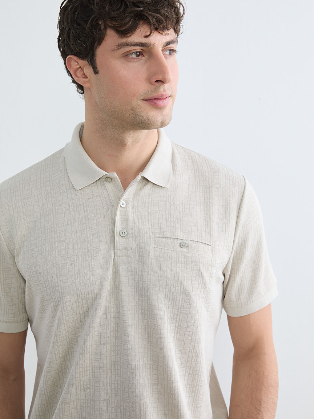 Gri Polo Yaka Erkek Tişört