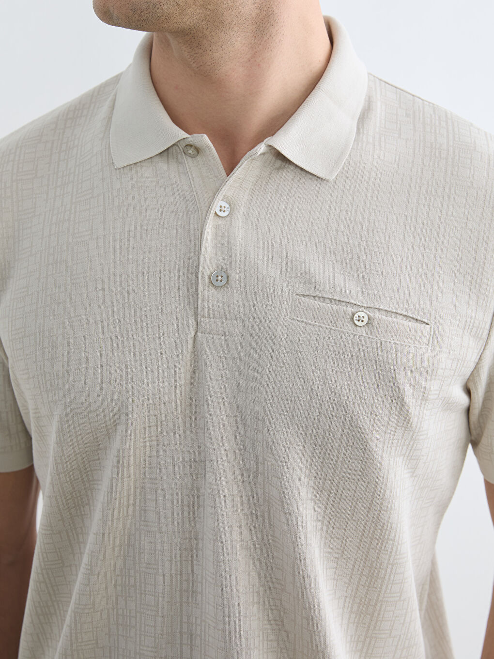 Gri Polo Yaka Erkek Tişört-2