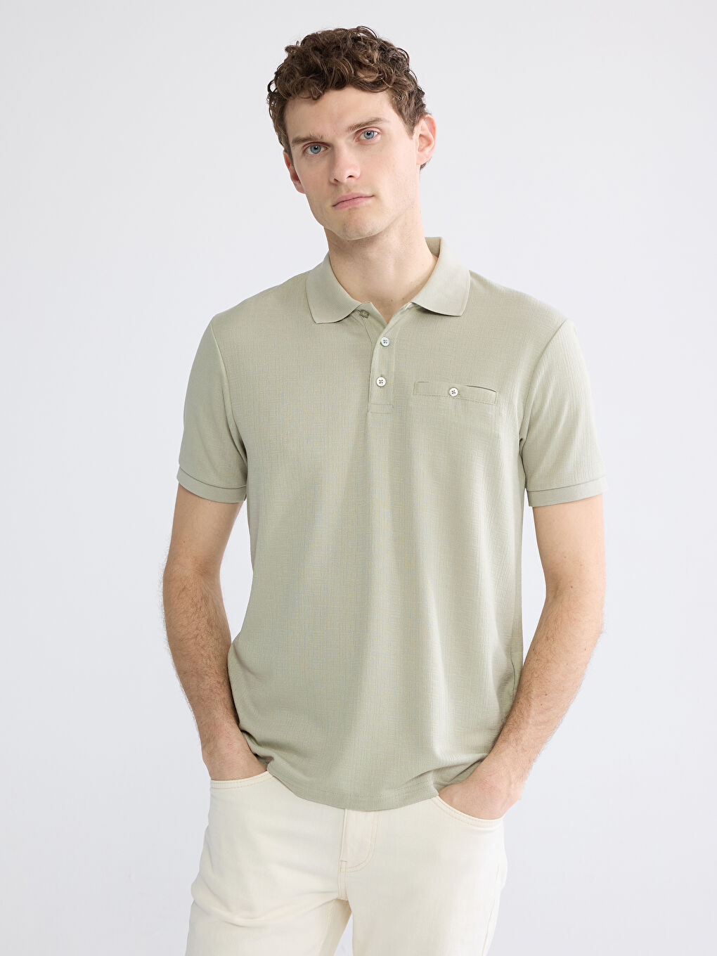 Yeşil Polo Yaka Erkek Tişört