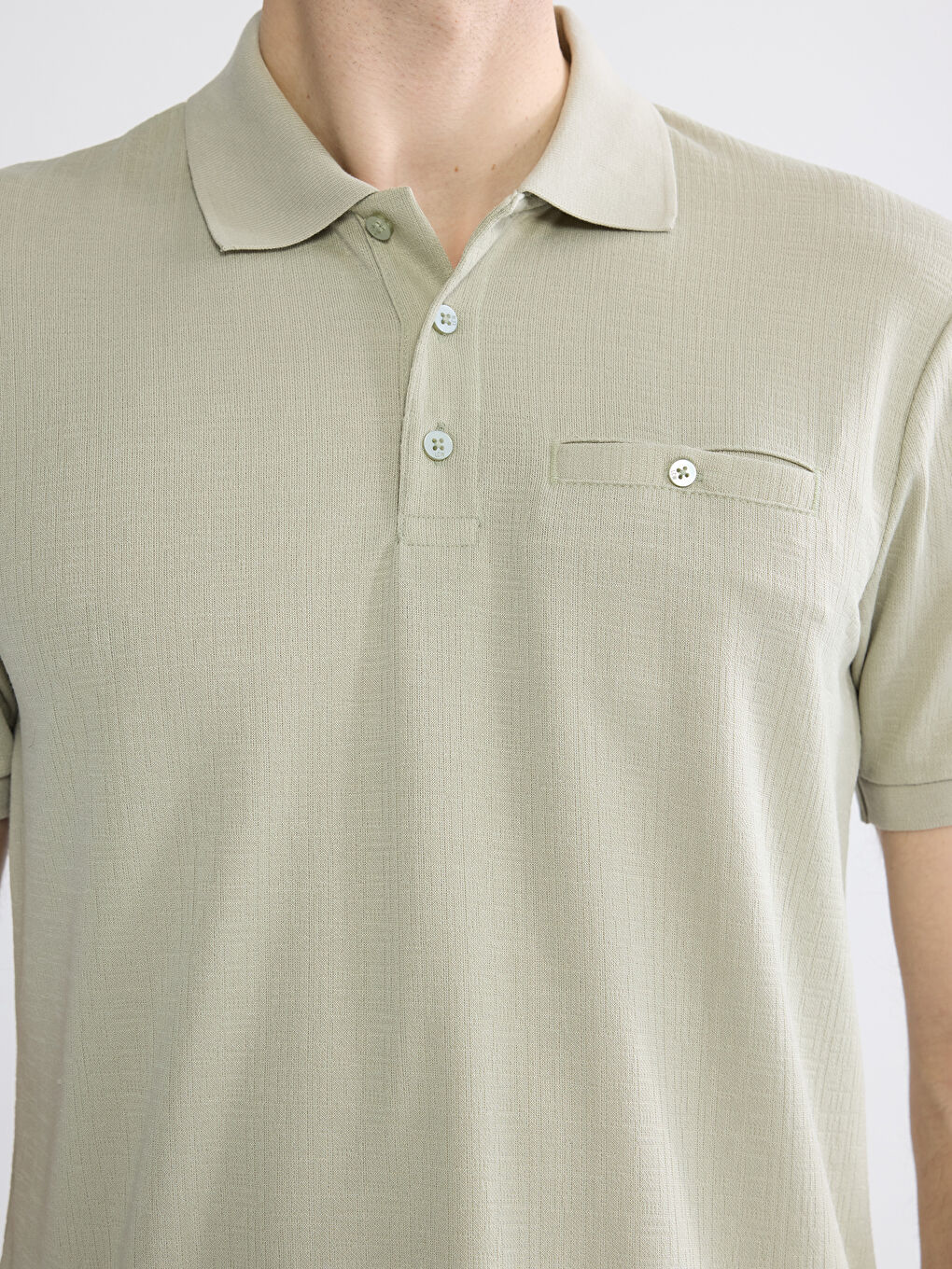 Yeşil Polo Yaka Erkek Tişört-2