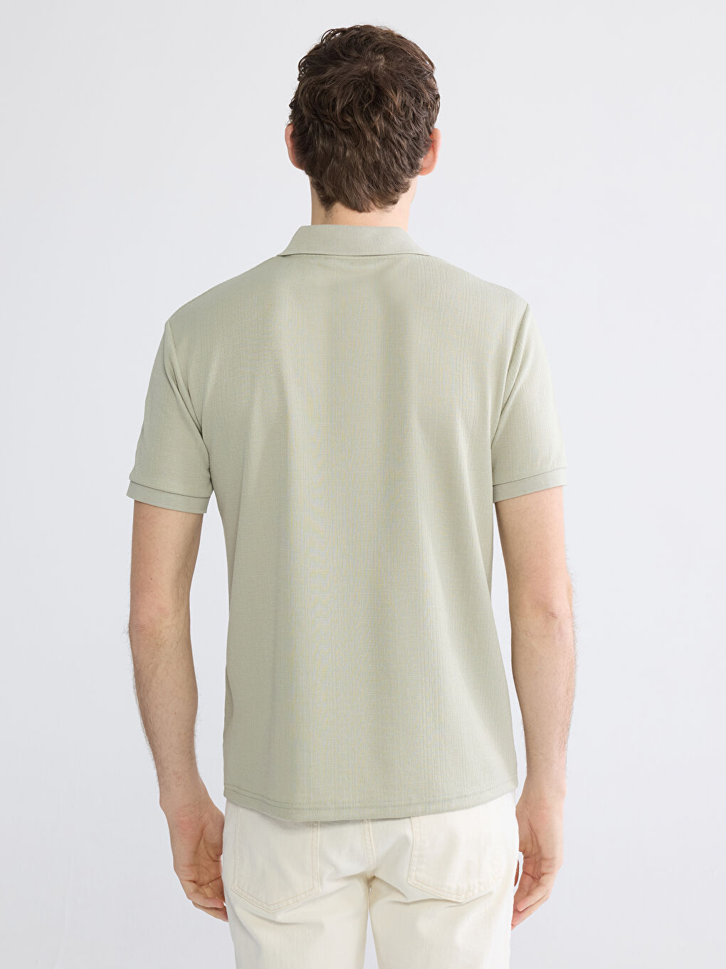 Yeşil Polo Yaka Erkek Tişört-3