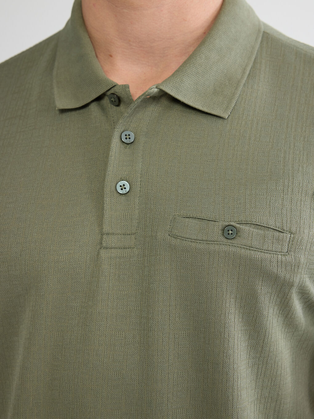 Haki Polo Yaka Erkek Tişört-2