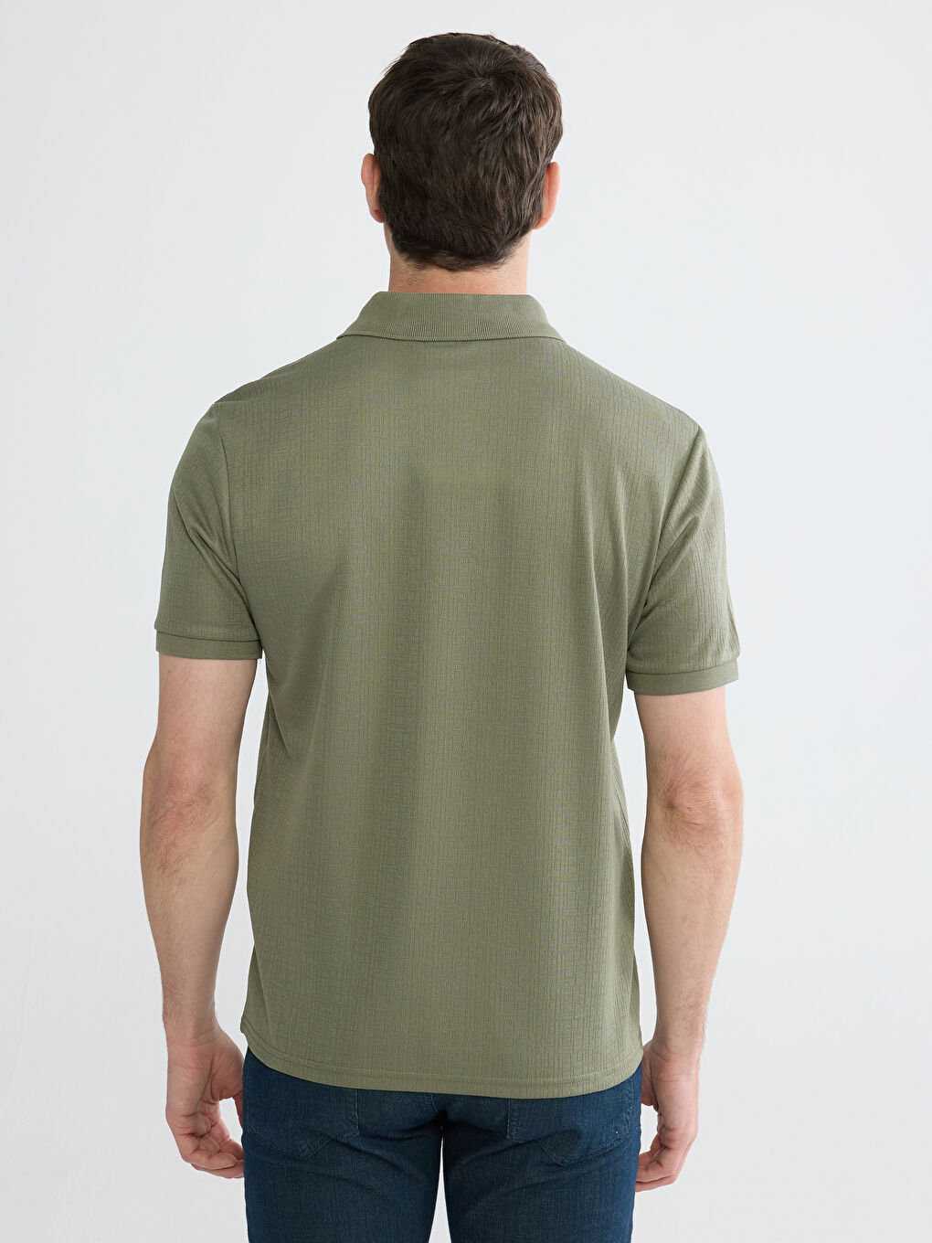 Haki Polo Yaka Erkek Tişört-3