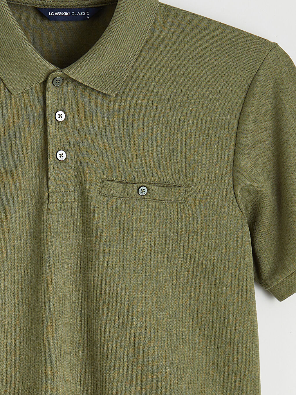 Haki Polo Yaka Erkek Tişört-5