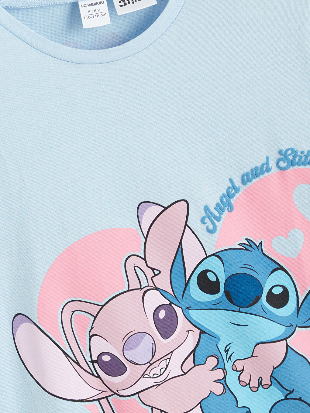Lilo & Stitch Print Jersey T-shirt For Girls-4