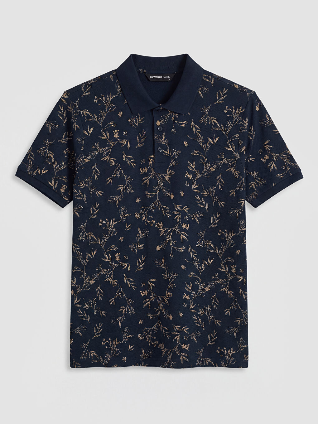 Lacivert Polo Yaka Standart Fit Strüktürlü Erkek Tişört-4