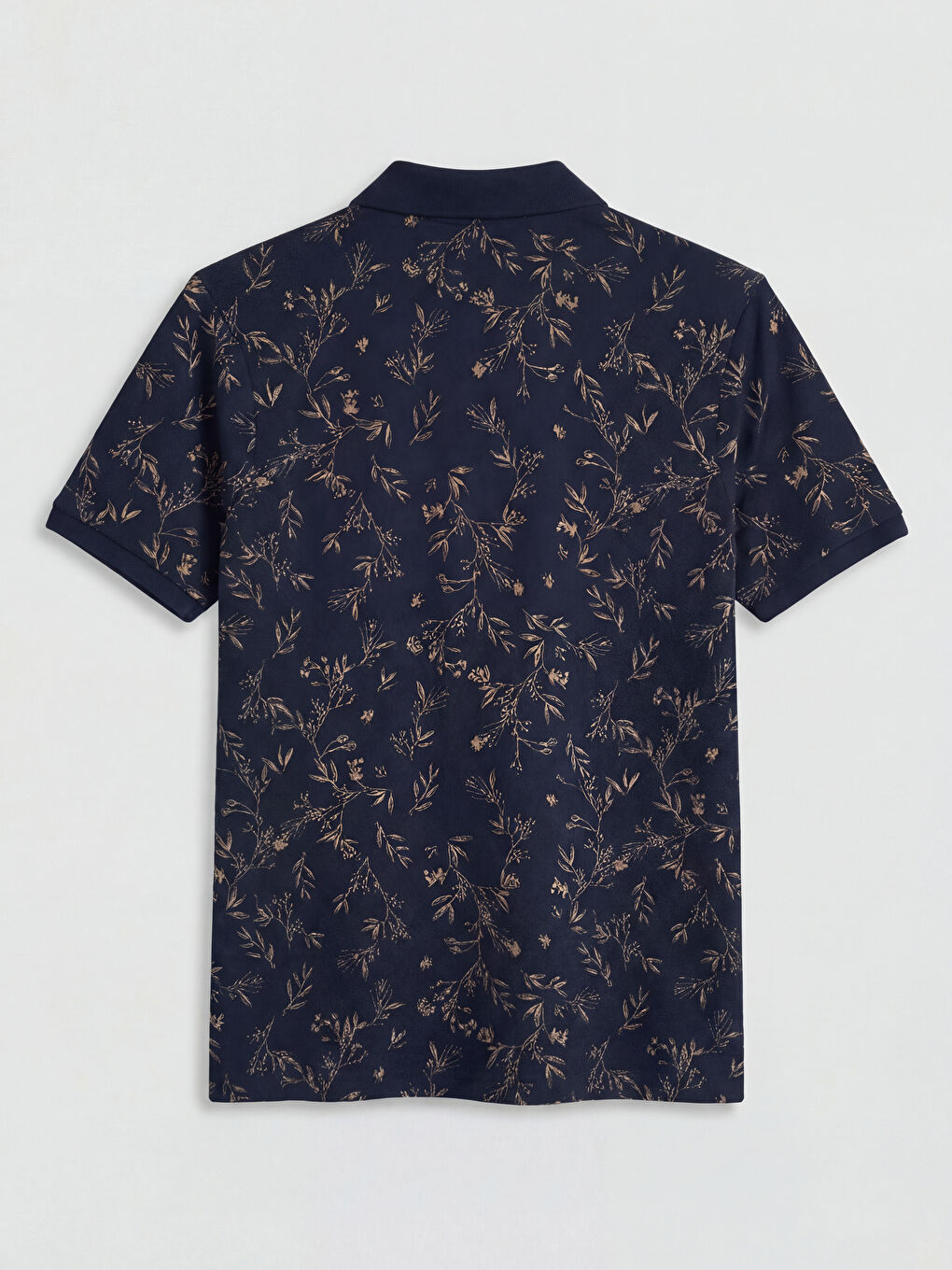 Lacivert Polo Yaka Standart Fit Strüktürlü Erkek Tişört-5