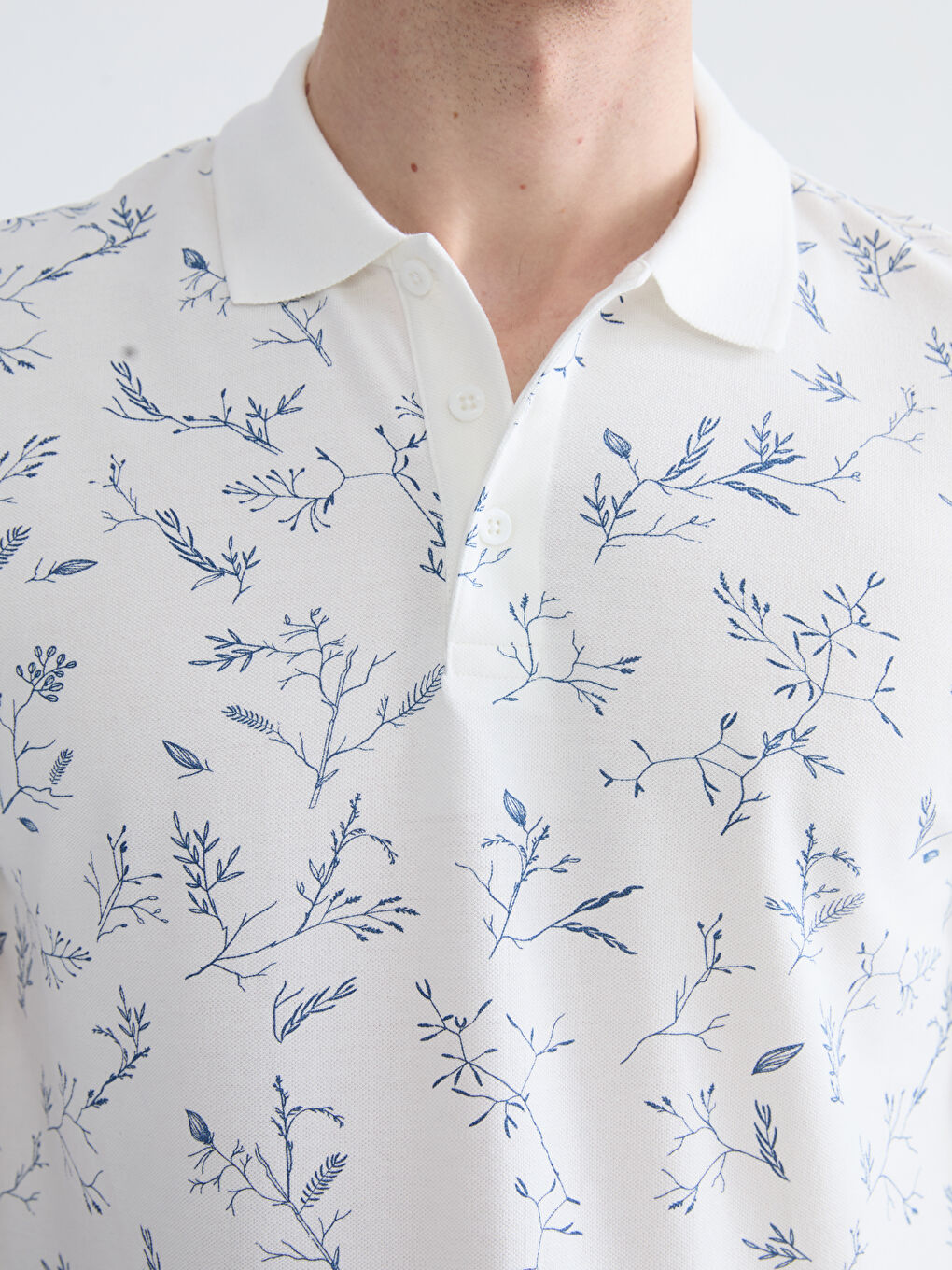 Футболка мужская узорчатая пике с воротником поло-2