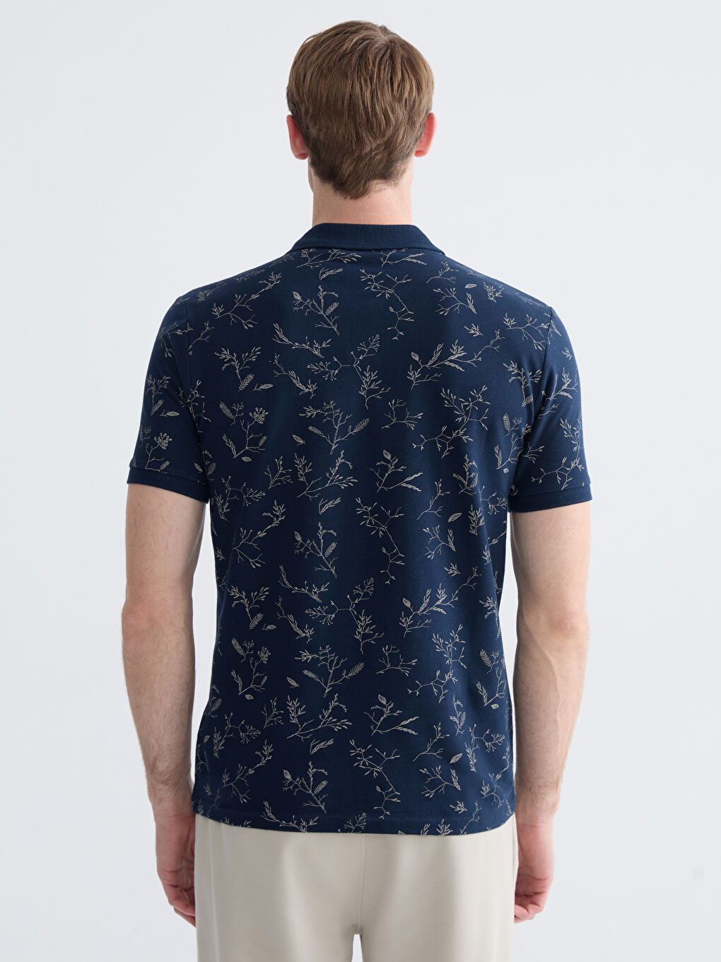 Polo Neck Patterned Pique Men's T-Shirt-3