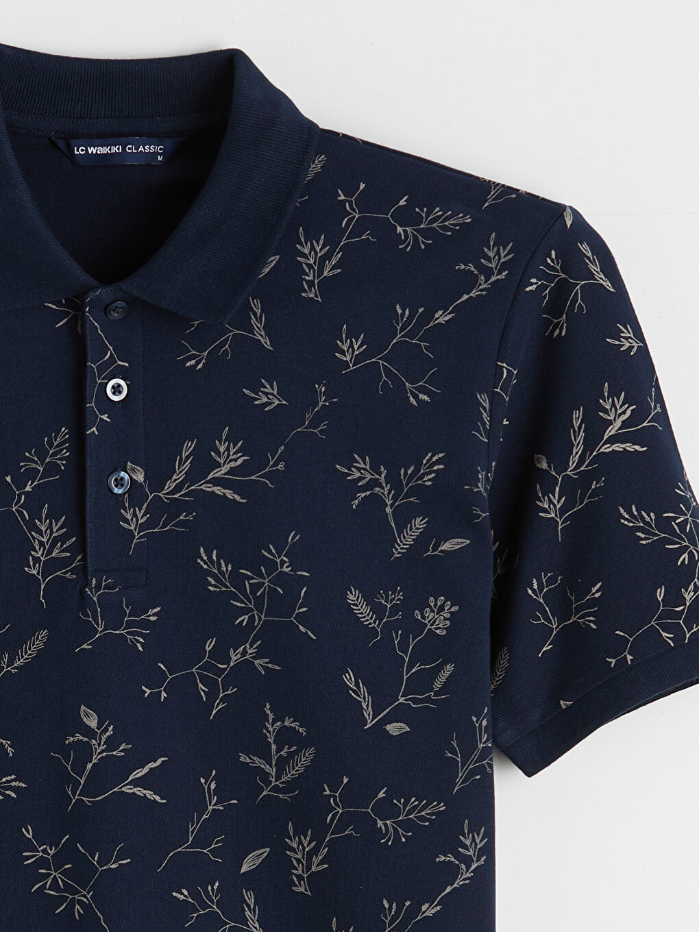 Polo Neck Patterned Pique Men's T-Shirt-5